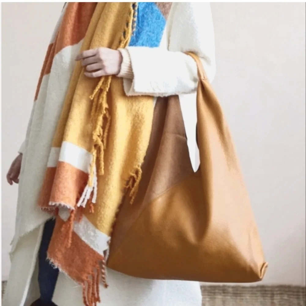 Shiraleah Chicago Arden Tote Bag Anthropologie Tan Saddle - Picture 2 of 8